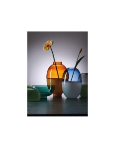 Scarlet Vaso Contenitore in Vetro Borosilicato Bicolore Ambra H 31 cm IVV 2