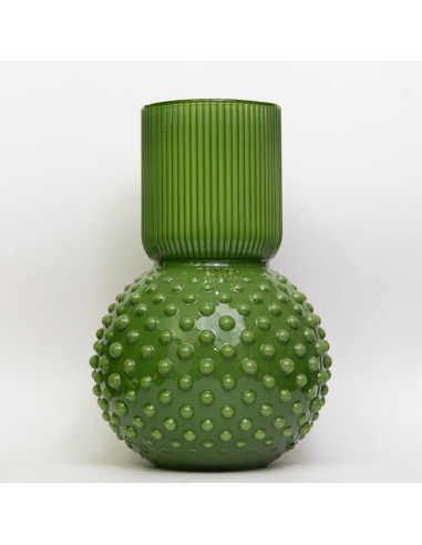 Vaso alto medio in vetro verde Clair Pois Tom Ch