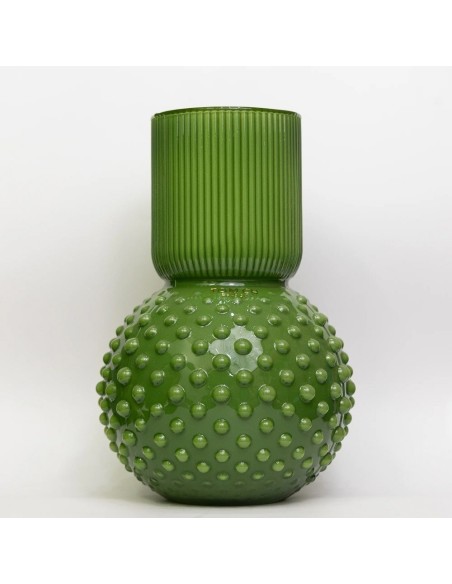 Vaso alto medio in vetro verde Clair Pois Tom Ch