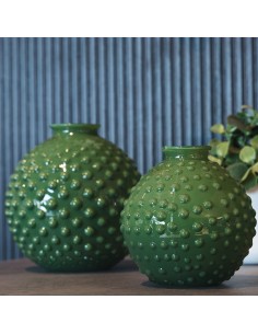 Vaso in vetro verde Clair Pois Tom Ch 2