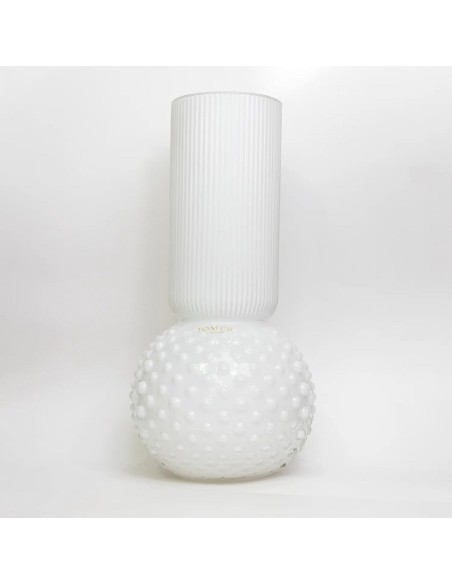 Vaso in vetro bianco Clair Pois Tom Ch