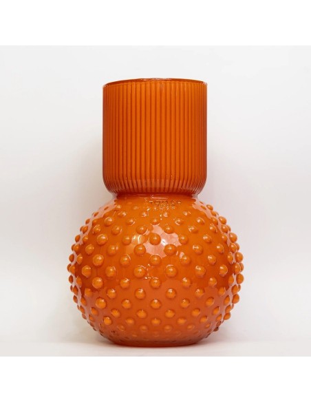 Vaso alto medio in vetro arancione Clair Pois Tom Ch