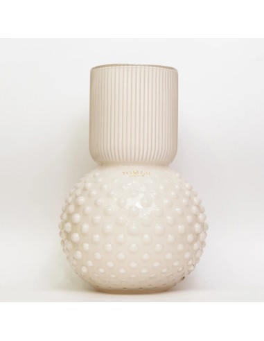 Vaso alto medio in vetro beige Clair Pois Tom Ch