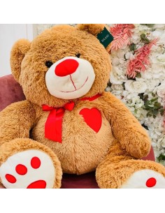 Peluche Orsetto con fiocco e cuore rosso Silani