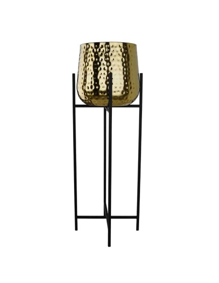 Vaso Dorato su Piedistallo Nero in Alluminio | Decorazione Design Moderno