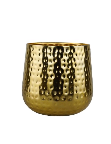 Vaso Dorato su Piedistallo Nero in Alluminio | Decorazione Design Moderno