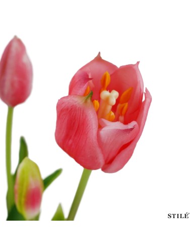 Fascio 5 Tulipani Artificiali Real Touch 38 cm | Bouquet Decorativo Interni