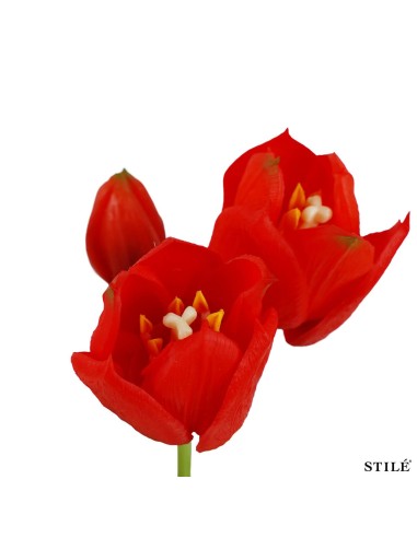 Fascio 5 Tulipani Artificiali Real Touch 38 cm | Bouquet Decorativo Interni