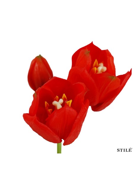 Fascio 5 Tulipani Artificiali Real Touch 38 cm | Bouquet Decorativo Interni