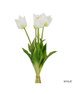 Fascio 5 Tulipani Artificiali Real Touch 38 cm | Bouquet Decorativo Interni