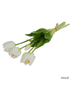 Fascio 5 Tulipani Artificiali Real Touch 38 cm | Bouquet Decorativo Interni 2