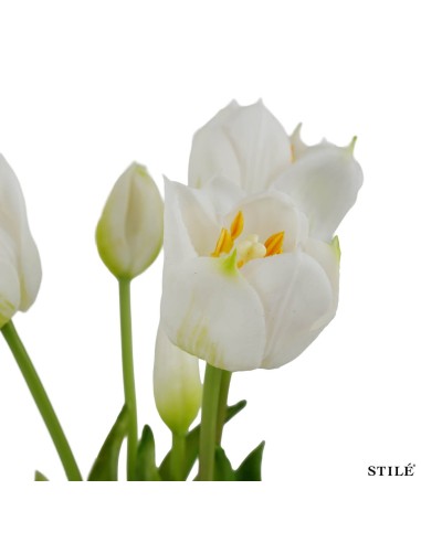 Fascio 5 Tulipani Artificiali Real Touch 38 cm | Bouquet Decorativo Interni