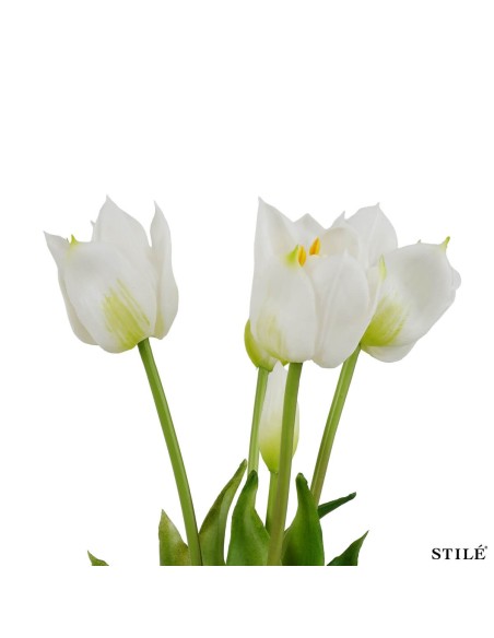 Fascio 5 Tulipani Artificiali Real Touch 38 cm | Bouquet Decorativo Interni