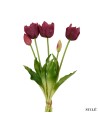 Fascio 5 Tulipani Artificiali Real Touch 38 cm | Bouquet Decorativo Interni