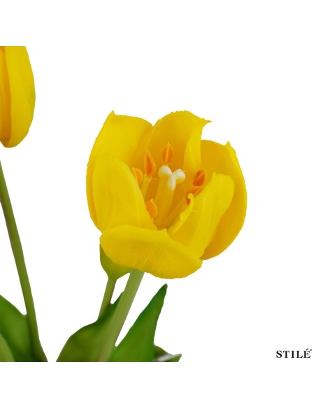 Fascio 5 Tulipani Artificiali Real Touch 38 cm | Bouquet Decorativo Interni