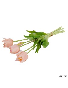Fascio 5 Tulipani Artificiali Real Touch 38 cm | Bouquet Decorativo Interni 2