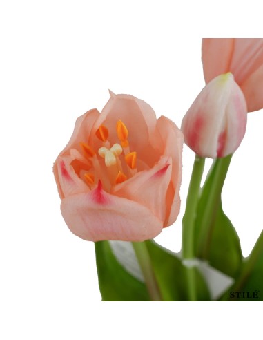 Fascio 5 Tulipani Artificiali Real Touch 38 cm | Bouquet Decorativo Interni