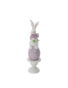 Coniglio in Resina Bianco 25 cm su Vaso a Uovo – Decorazione Pasqua Hervit