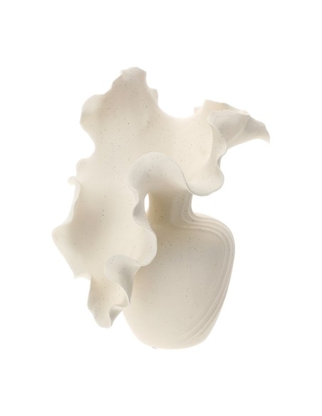 Vaso Ceramica Wave Avorio 24x28 cm Hervit | Vaso Decorativo Moderno