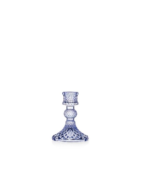 Candeliere in Vetro Celeste Polvere Convivium EMÒ Italia – Porta Candela Decorativo