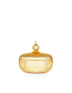 Scatola Decorativa in Vetro Ambra EMÒ Italia Ø14 cm – Contenitore Elegante