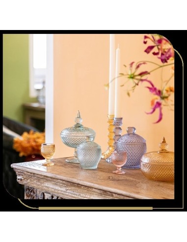 Scatola Decorativa in Vetro Cipria EMÒ Italia Ø14 cm – Contenitore Elegante