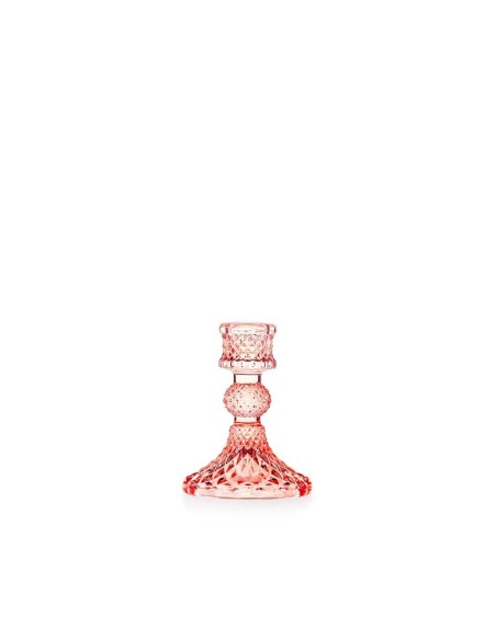 Candeliere in Vetro Rosa Cipria Convivium EMÒ Italia – Porta Candela Decorativo