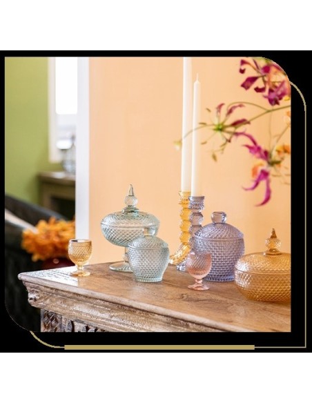 Scatola Decorativa in Vetro Ambra EMÒ Italia Ø14 cm – Contenitore Elegante