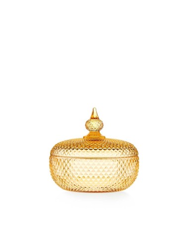 Scatola Decorativa in Vetro Ambra EMÒ Italia Ø14 cm – Contenitore Elegante