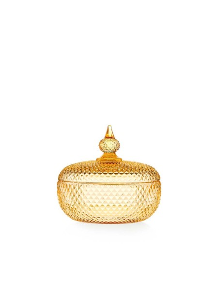 Scatola Decorativa in Vetro Ambra EMÒ Italia Ø14 cm – Contenitore Elegante