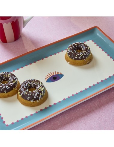 Vassoio Rettangolare Fontebasso Occhio 32x17 cm New Bone China