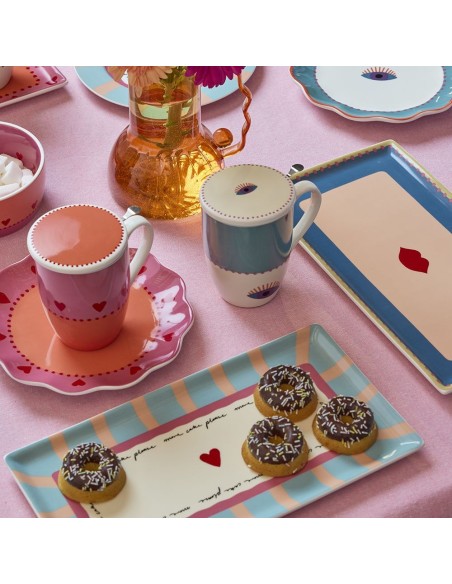 Vassoio Rettangolare Fontebasso Occhio 32x17 cm New Bone China