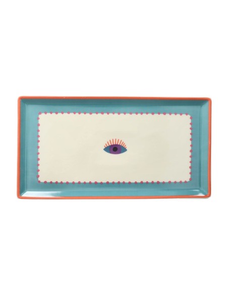 Vassoio Rettangolare Fontebasso Occhio 32x17 cm New Bone China