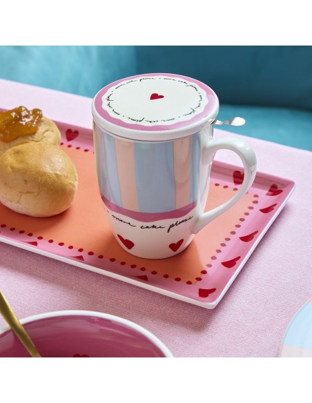 Vassoio Cuoricini Fontebasso 32x17 cm New Bone China – Rettangolare