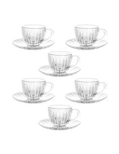 Set 6 Tazze Caffè in Vetro con Piattino 90 cc | Servizio Espresso Elegante