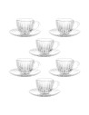 Set 6 Tazze Caffè in Vetro con Piattino 90 cc | Servizio Espresso Elegante