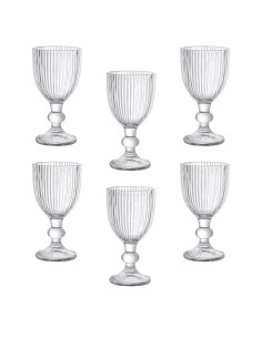 Set 6 Bicchieri Shot 60 cc in Vetro Trasparente Rib | Bicchierini Liquore