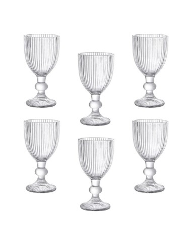 Set 6 Bicchieri Shot 60 cc in Vetro Trasparente Rib | Bicchierini Liquore