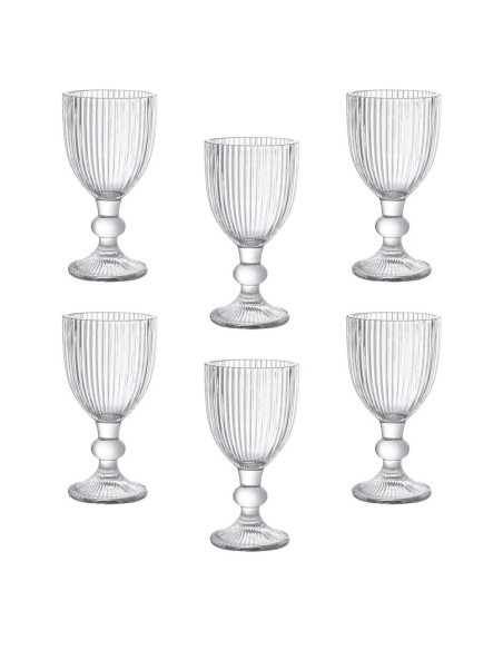 Set 6 Bicchieri Shot 60 cc in Vetro Trasparente Rib | Bicchierini Liquore