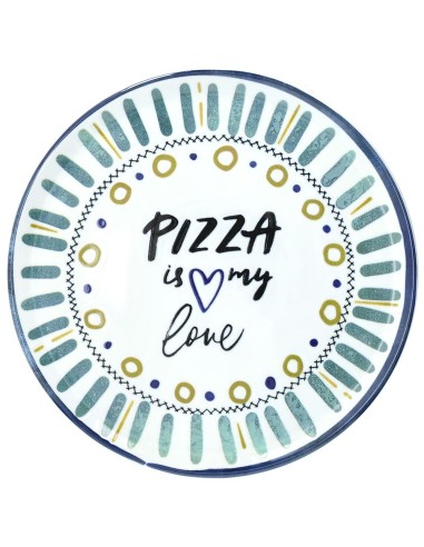 Set 4 Piatti Pizza 33 cm in Porcellana Multicolor – Piatti Grandi Resistenti