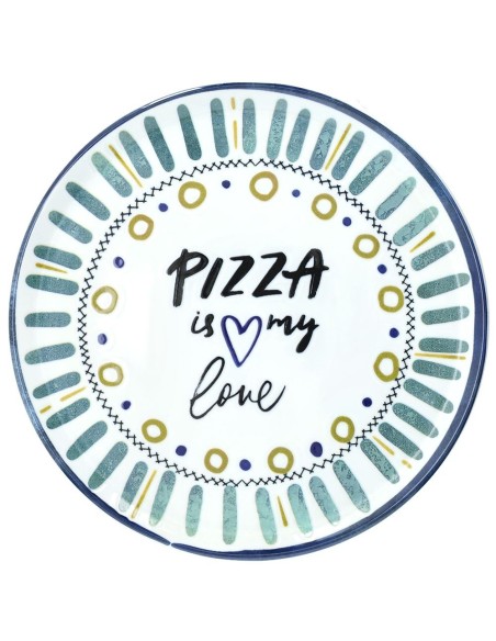 Set 4 Piatti Pizza 33 cm in Porcellana Multicolor – Piatti Grandi Resistenti