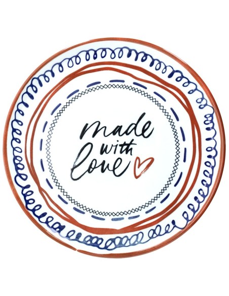 Set 4 Piatti Pizza 33 cm in Porcellana Multicolor – Piatti Grandi Resistenti