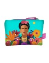 Pochette Frida in Cotone con Zip 20x15 cm | Astuccio Porta Trucchi e Organizer