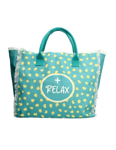 Borsa Mare Verde Good Vibes 36x22 cm in Poliestere – Pratica e Capiente