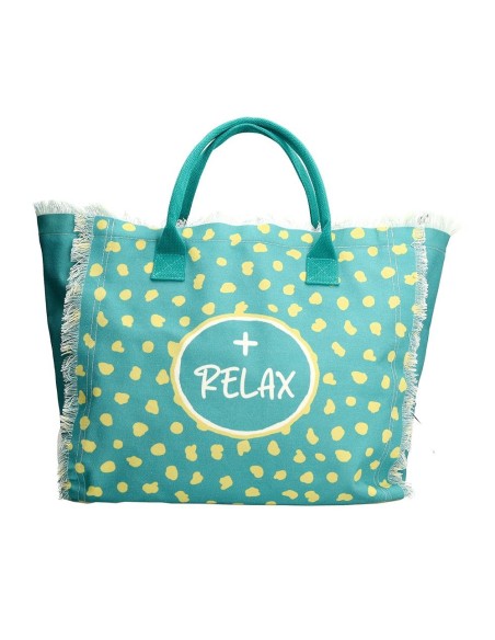 Borsa Mare Verde Good Vibes 36x22 cm in Poliestere – Pratica e Capiente