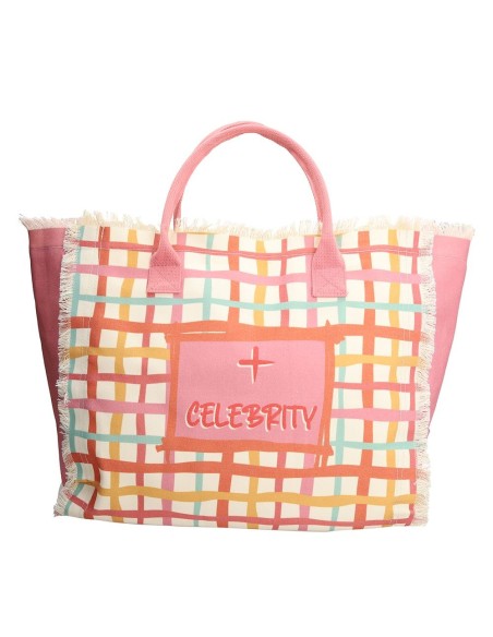 Borsa Mare Andrea Fontebasso Good Vibes Rosa 36x22 cm | Poliestere