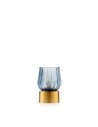Lampada Emò Foglie Blu in Vetro con Base Dorata | Decorazione Elegante
