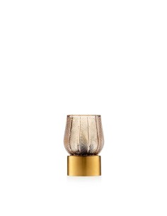 Lampada Decorativa in Vetro Ambra con Base Dorata | Emò Design