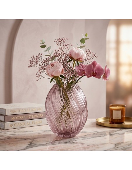 Vaso Spirale Cipria in vetro Emò 21 cm