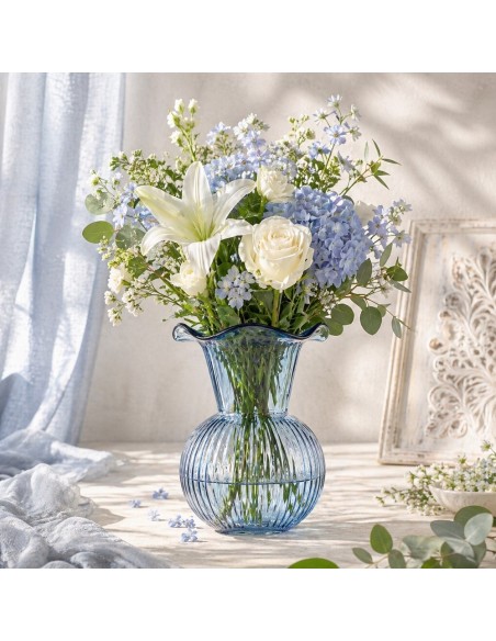 Vaso Bocca larga Blu in vetro Emò 24 cm
